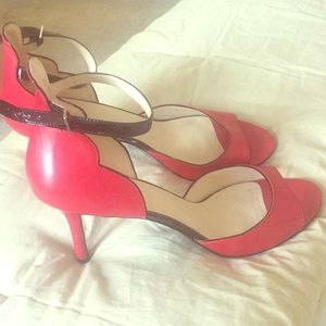open toe ankle strap heels
